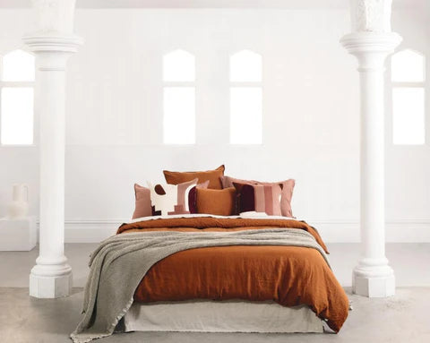 tobacco linen duvet cover FRENCH LINEN DUVET COVER SET | TOBACCO | 100% French Linen
