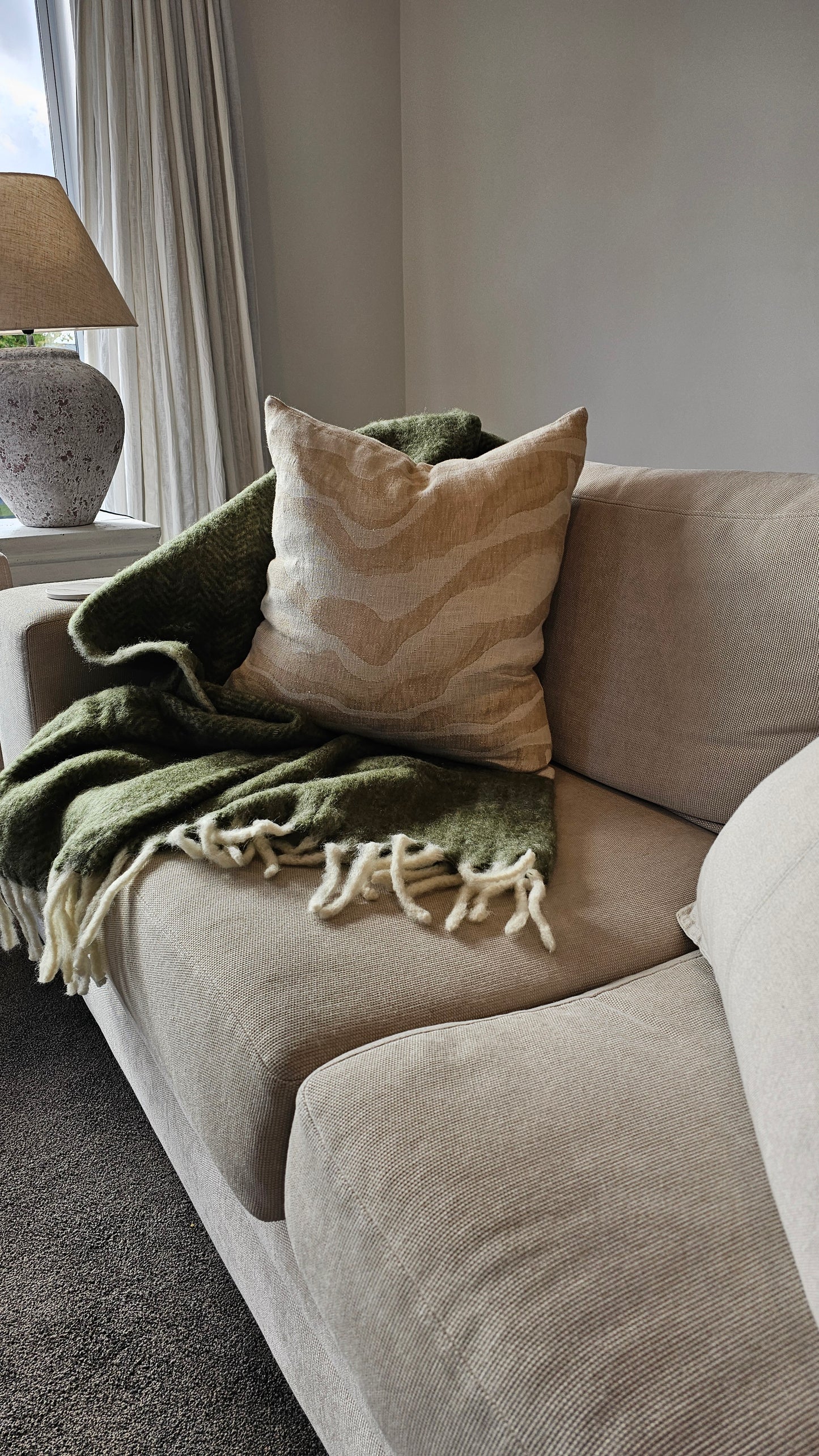 NZ Wool Throw Blanket | Olive