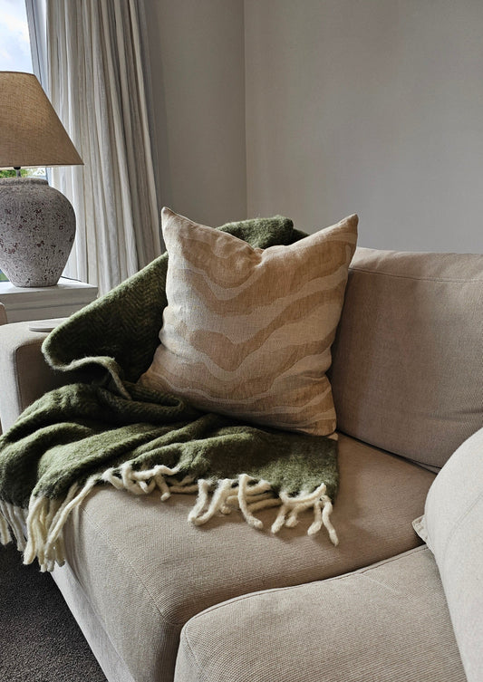 NZ Wool Throw Blanket | Olive