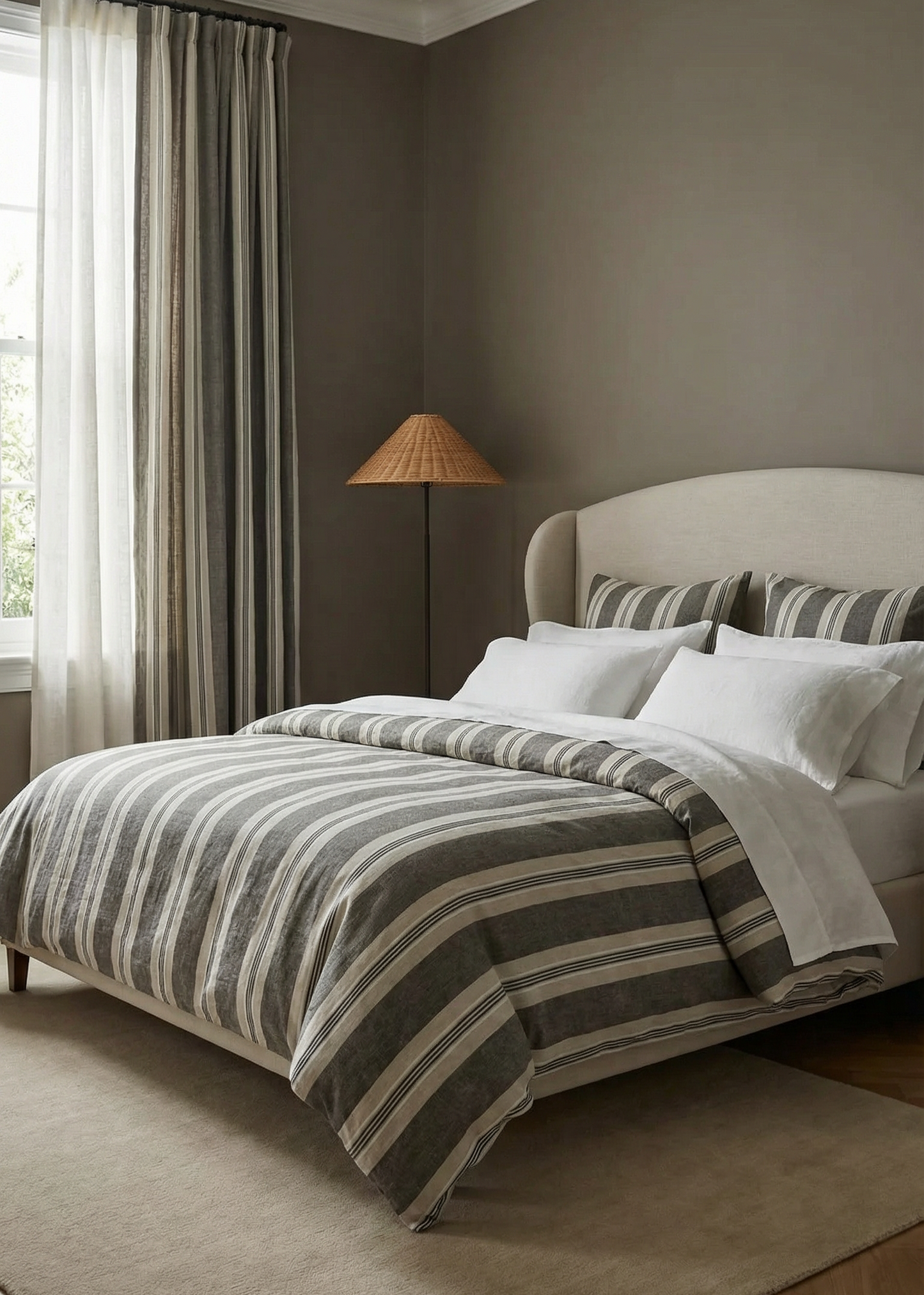 Capri Stripe Duvet Cover | Ash