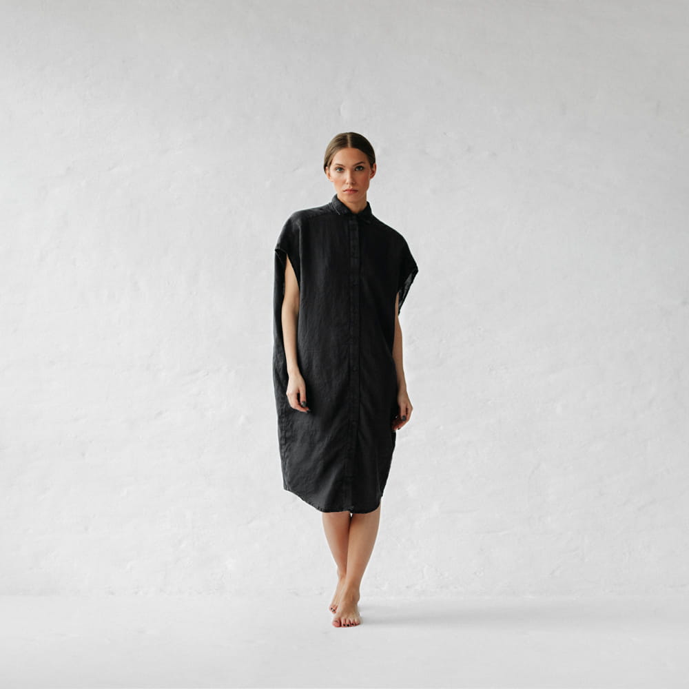 The Rei Linen Dress – Black