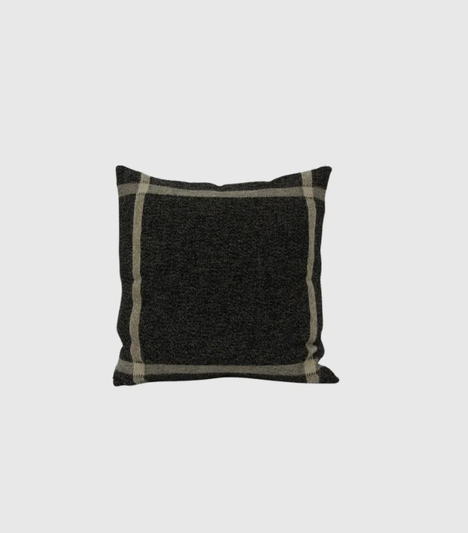 Heavy Linen Textured Cushion – Black