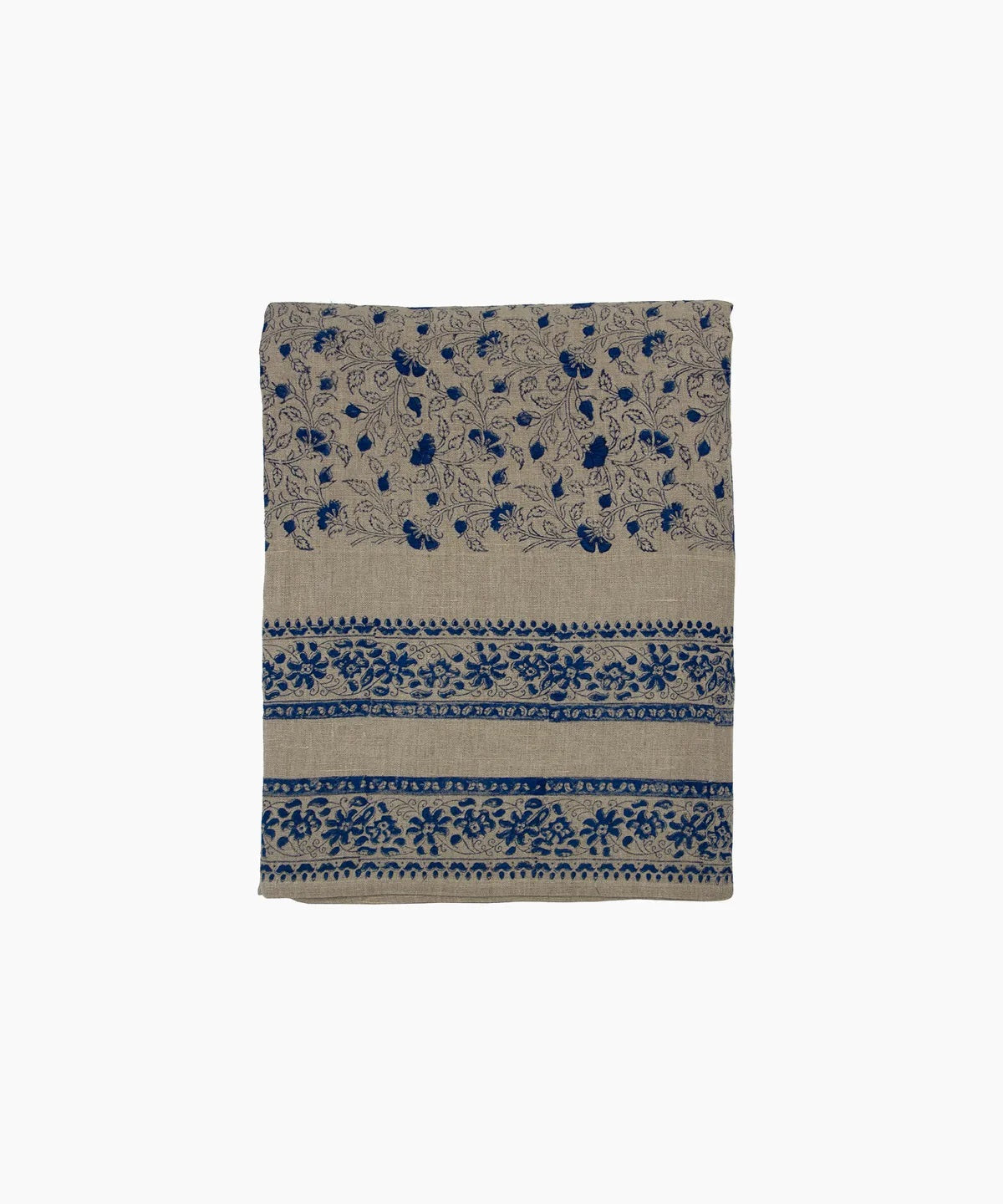 Vintage Linen Tablecloth | Azure Blue
