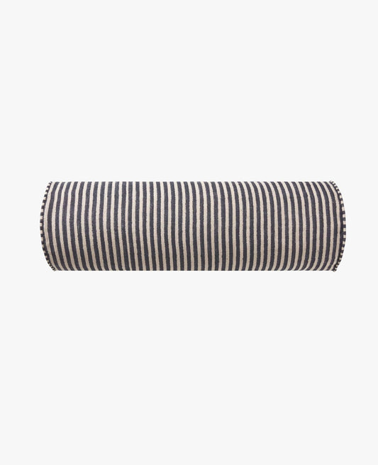 Linen Bolster - Indigo Stripe