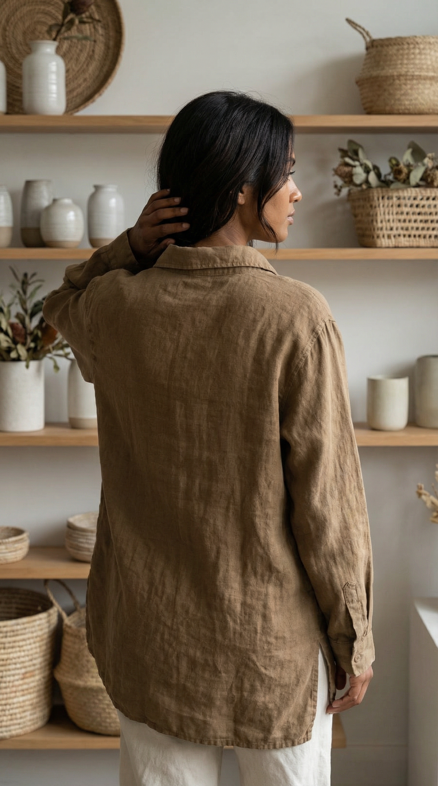 Linen Boyfriend Shirt | Sahara