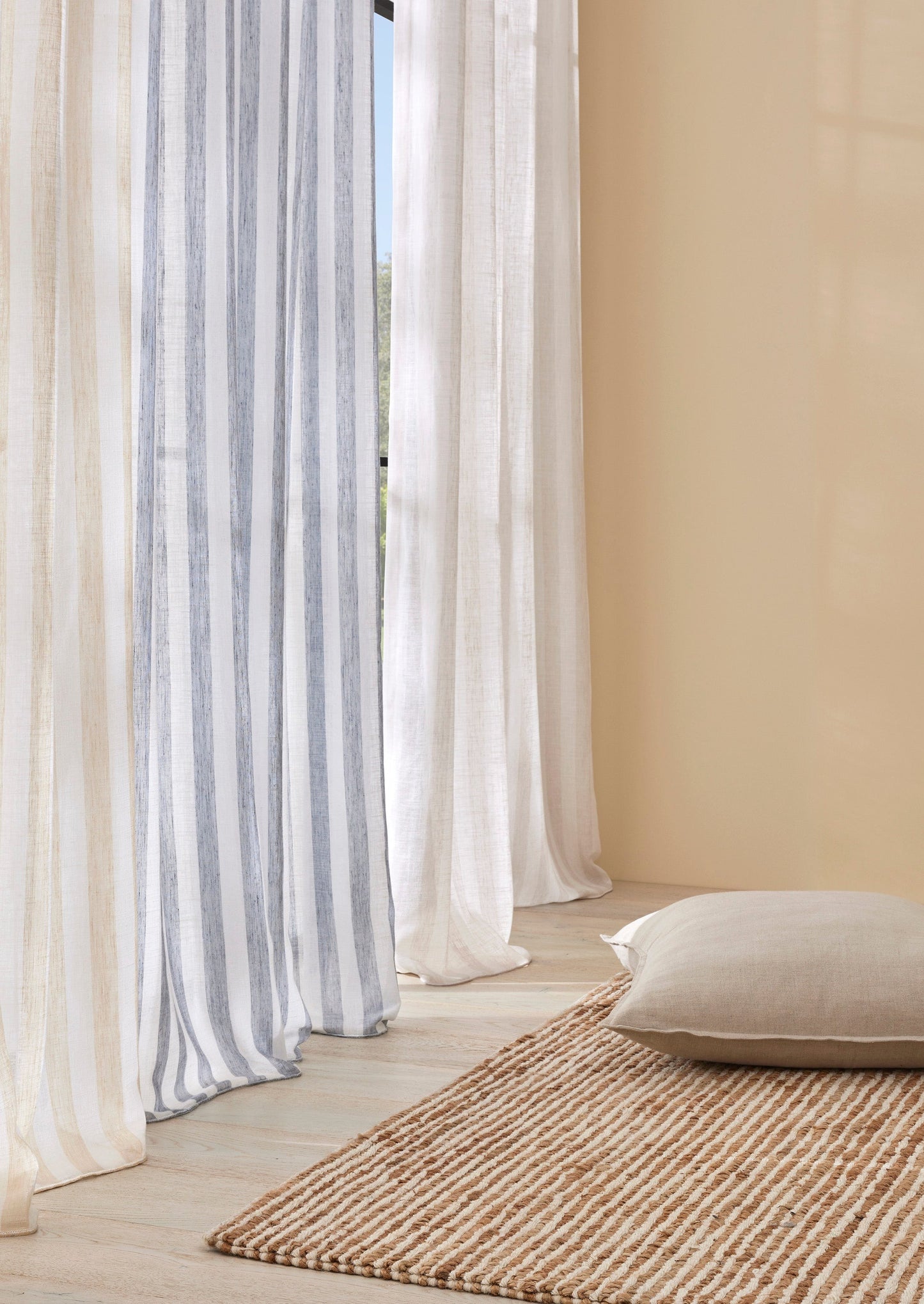 Stripe Linen Sheer Curtains