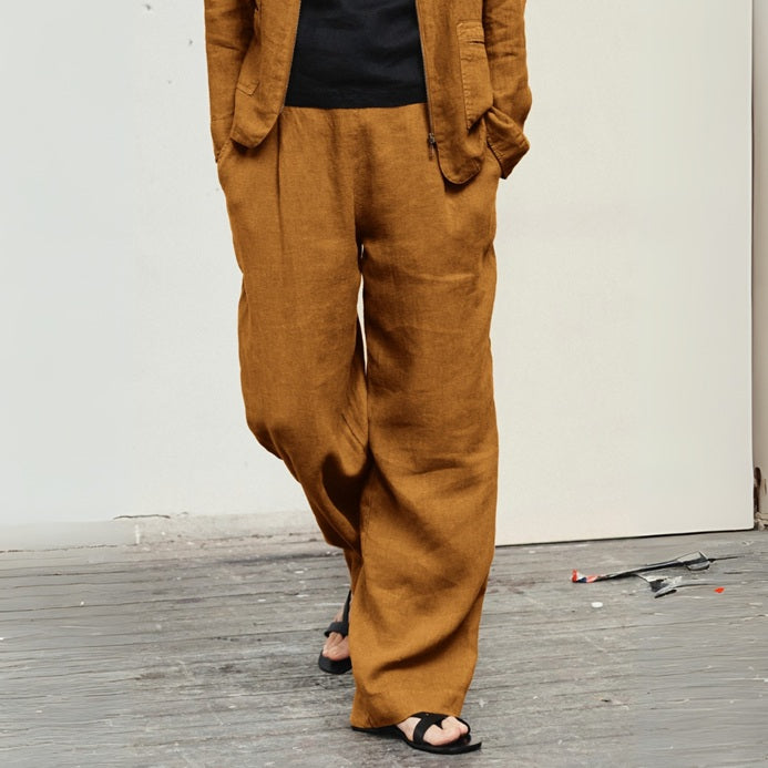 WILLOW Linen Pants - Bronze