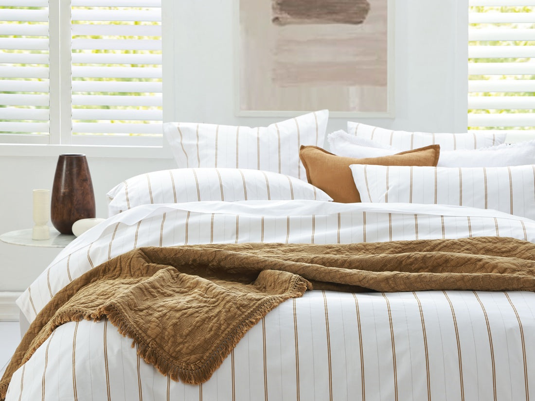Cape Cod Stripe Duvet Cover Set – Ochre