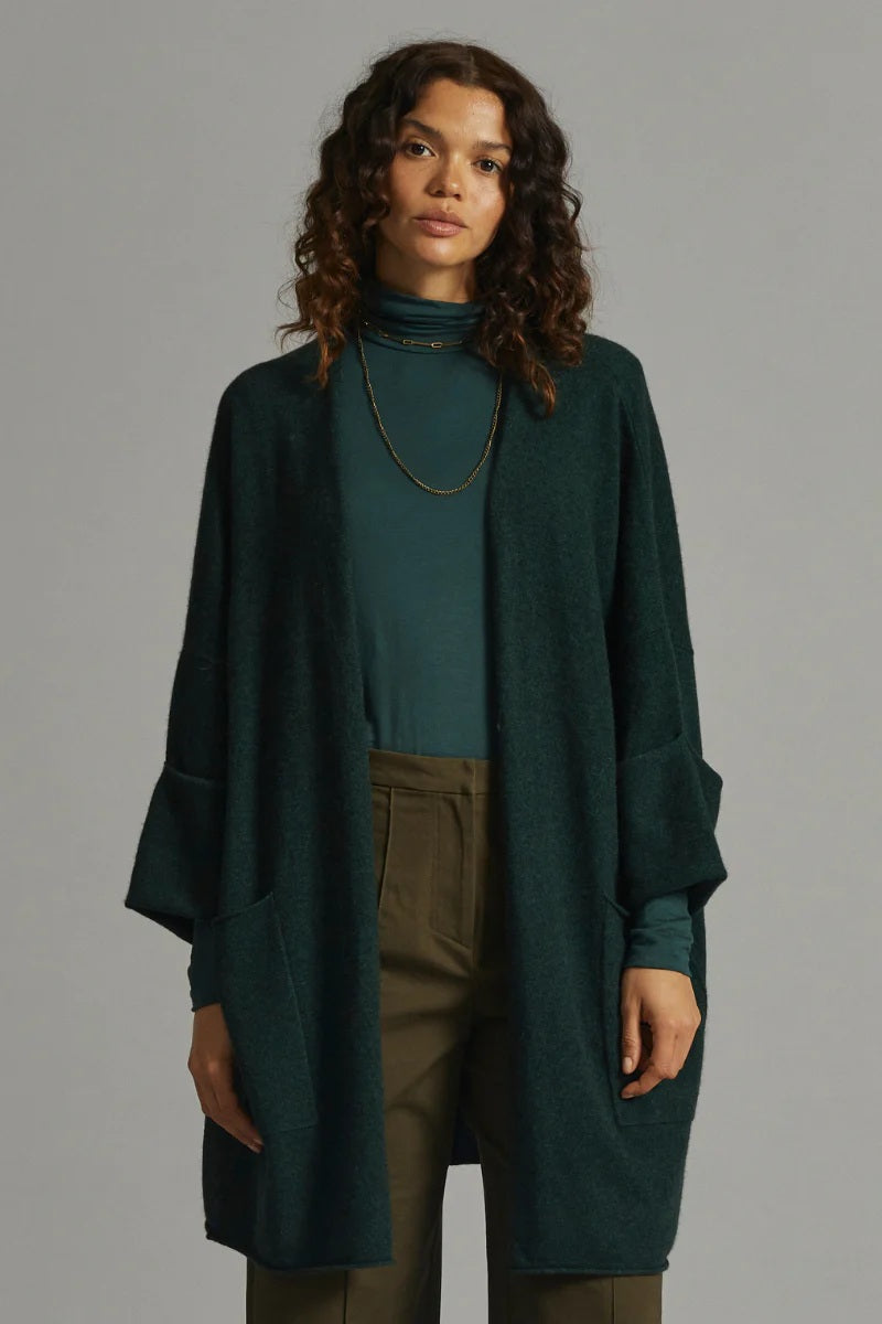 Cashmere/Merino Cardigan – Forest
