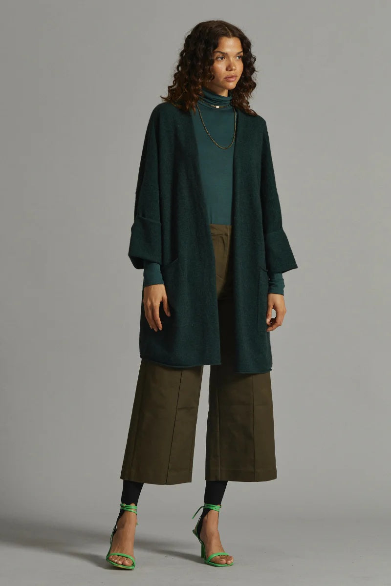 Cashmere/Merino Cardigan – Forest