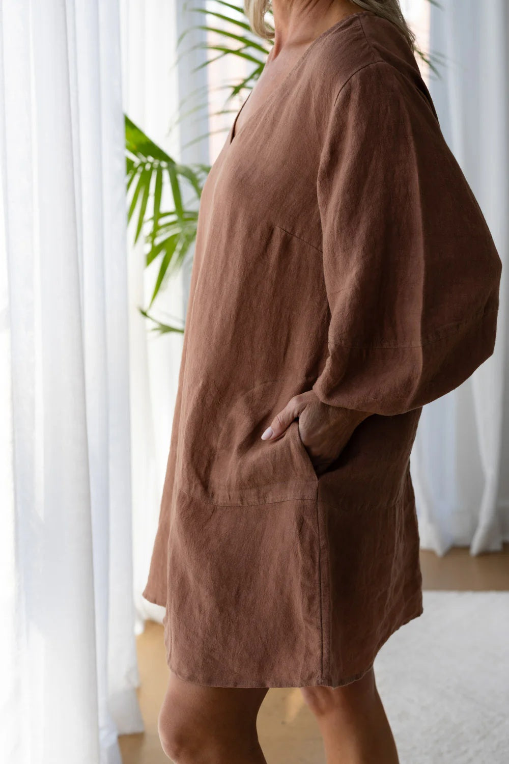 Linen Ease Dress – Clay