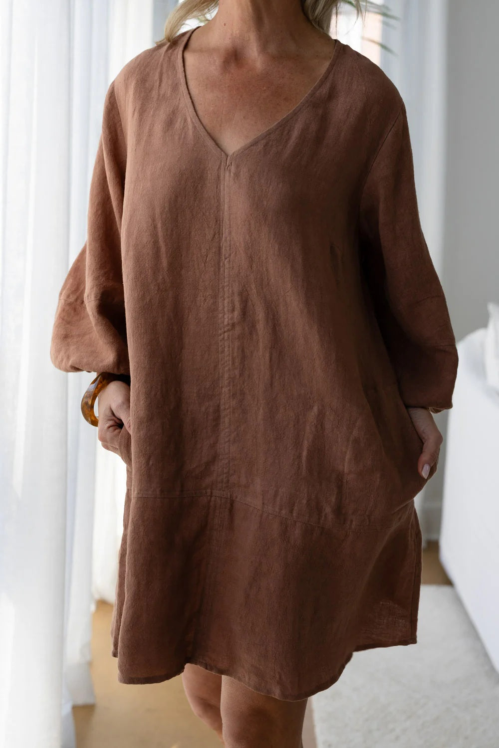Linen Ease Dress – Clay