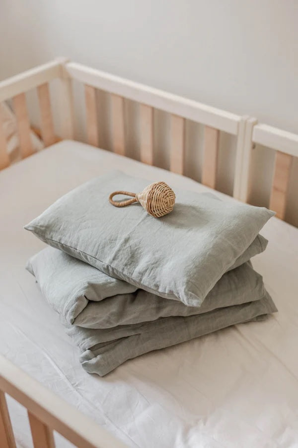 Cot Linen Duvet Set | Sage