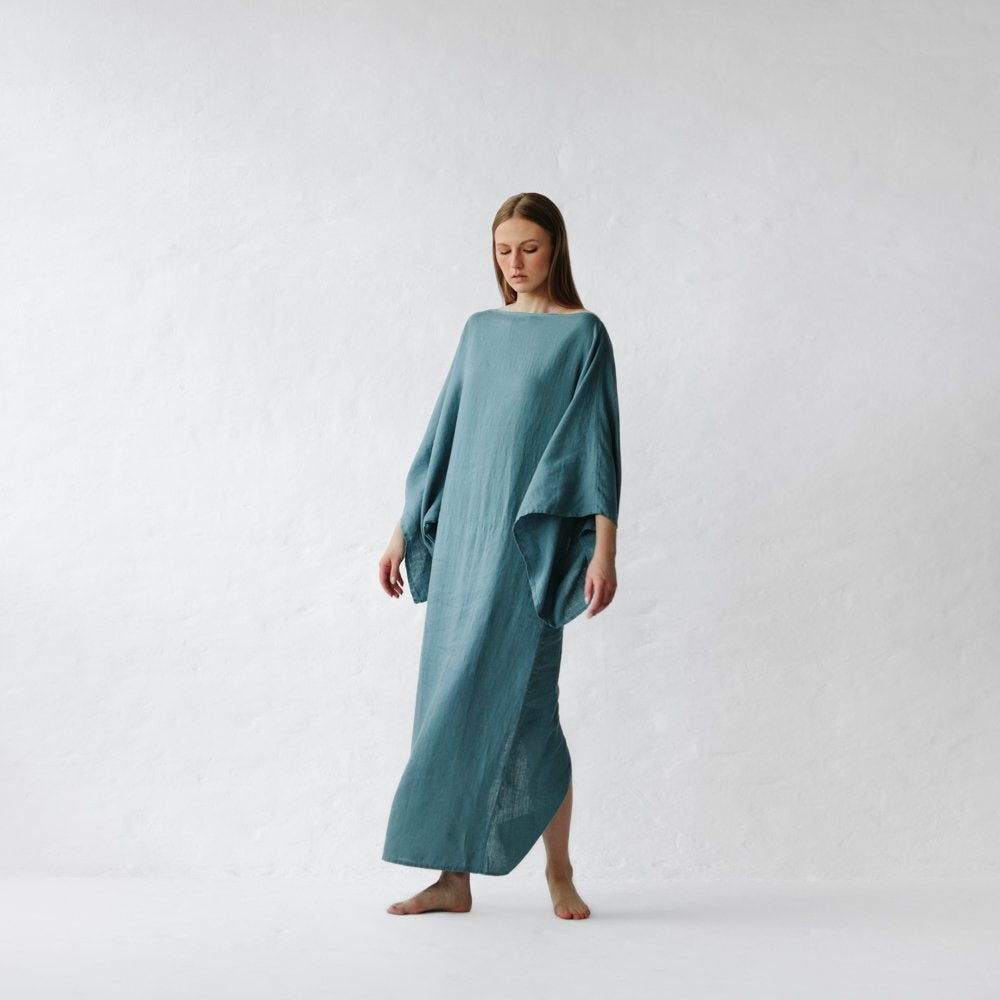 Kiko Linen Dress | Dusky Blue