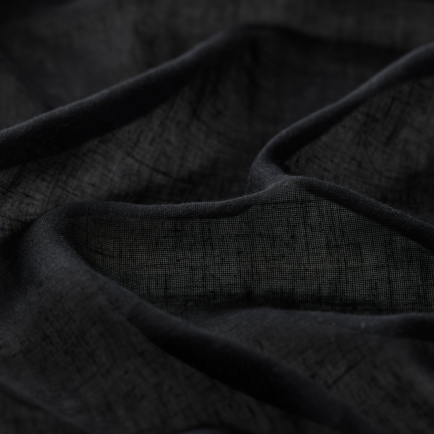 Natural Linen Stonewashed Curtains | Black