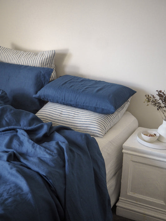 100% Pure Linen Fabric - French Blue - 280cm