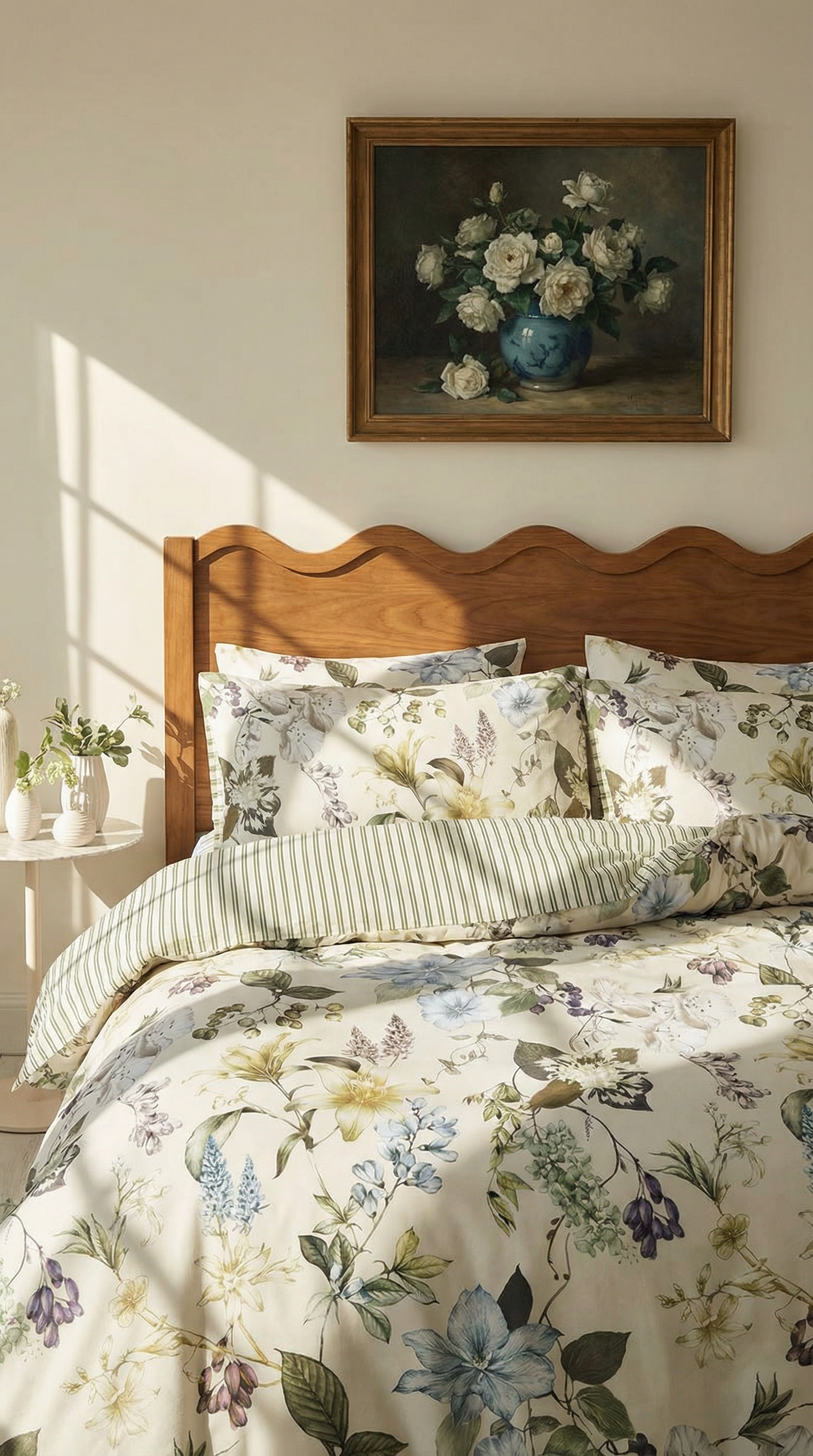 Reversible Duvet Cover - Green Stripe