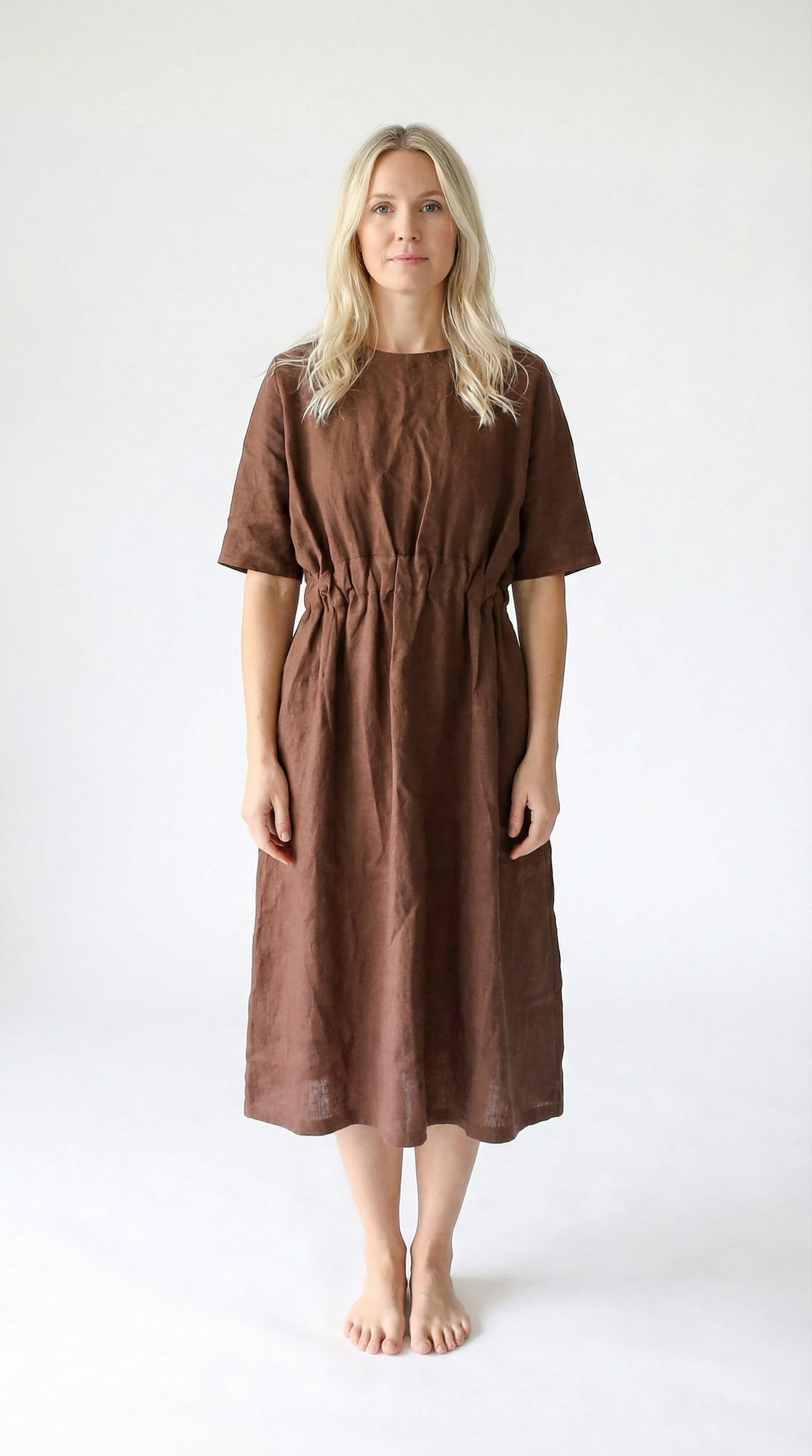 Ava Linen Dress | Cocoa