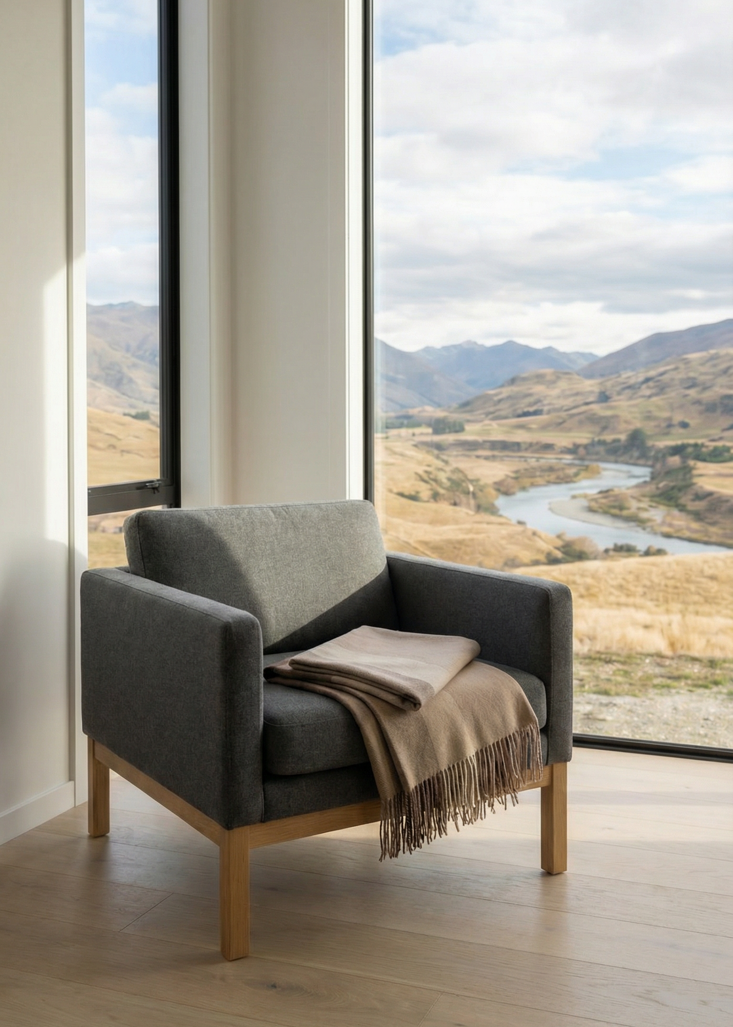 Lodge Lambswool Throw Mocha