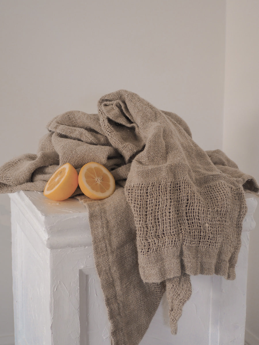 Hand Woven Linen Bath Towels | Natural