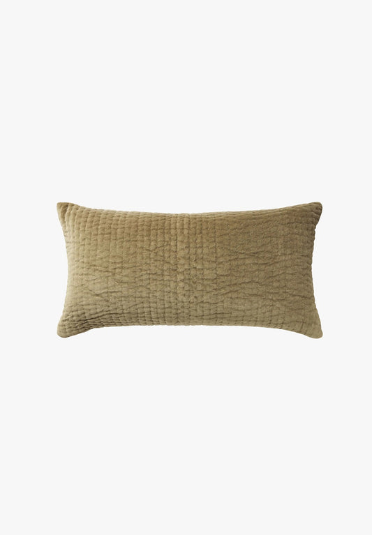 Velvet Lumbar Cushion | Khaki