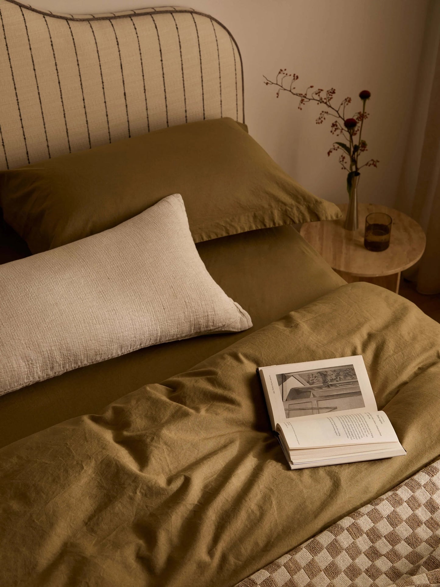 Linen & Cotton Sheet Set - Khaki