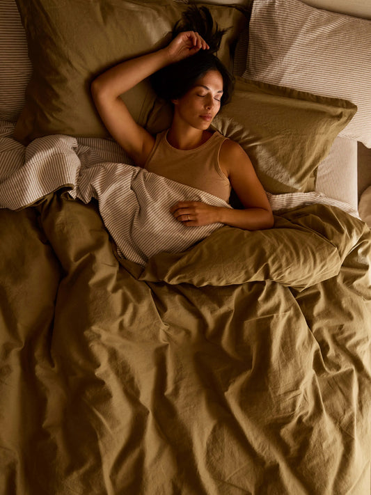 Linen & Cotton Duvet Cover Set - Khaki