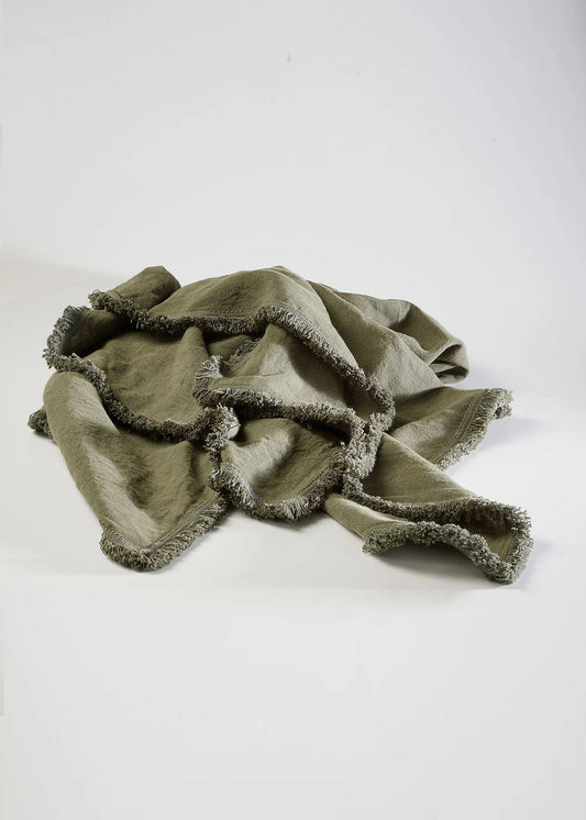 The Céleste Fringe Throw | Khaki