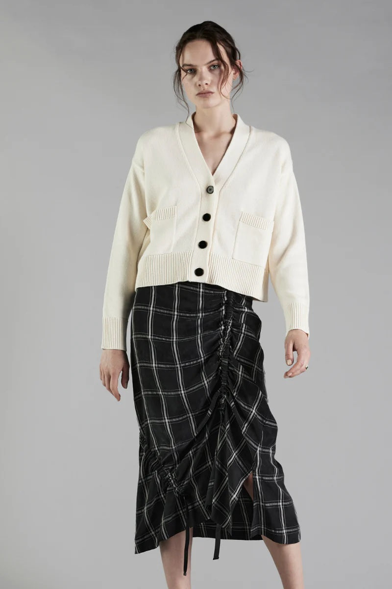 V Neck Cardigan - Off White