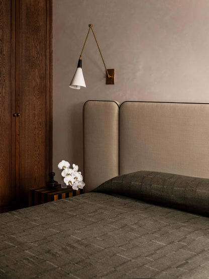 Textured Linen Lumbar Cushion | Olive