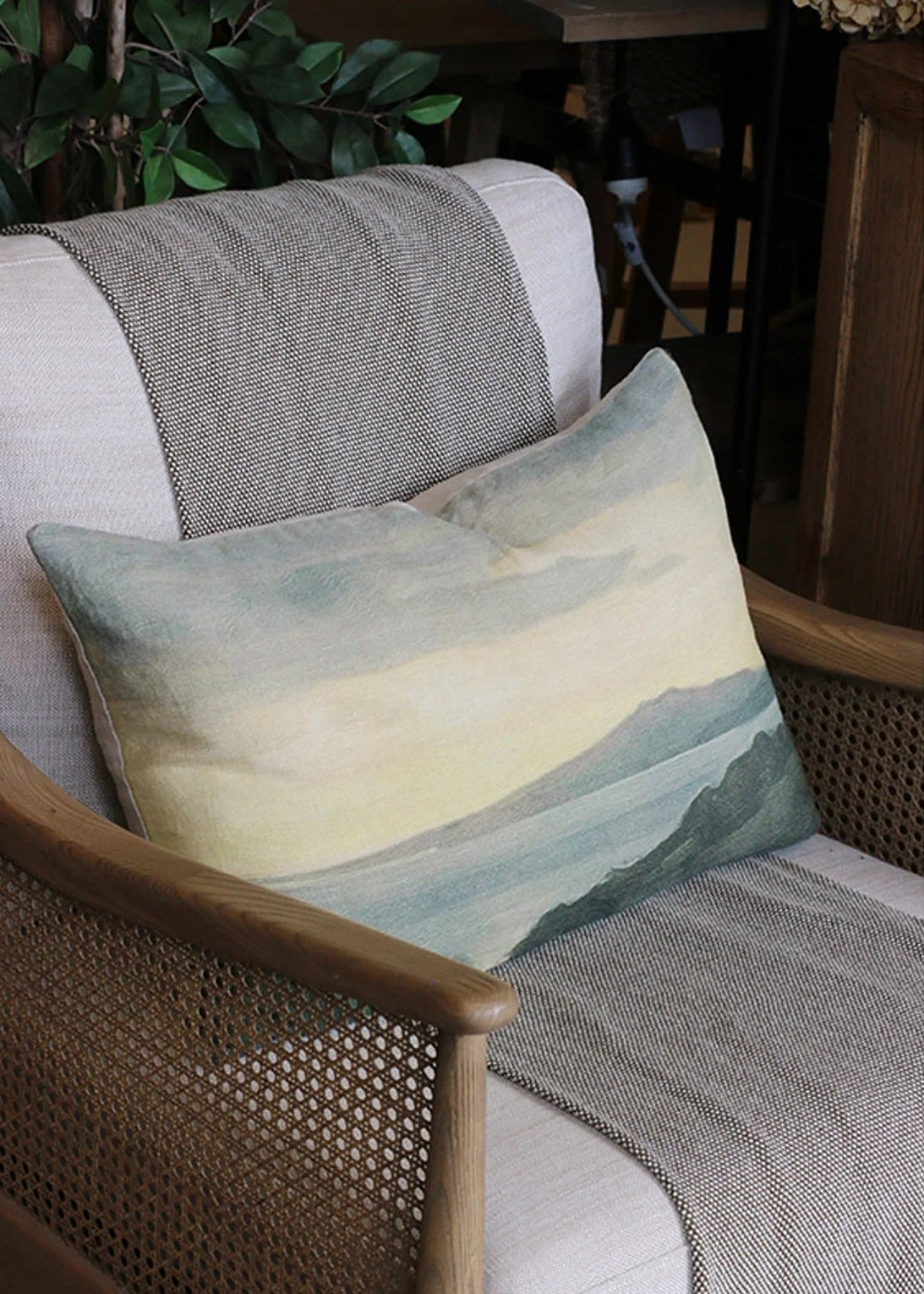 Island At Dusk Printed Cushion Cover