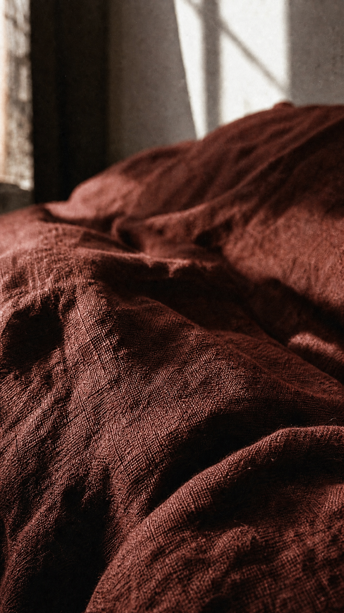 Linen Duvet Cover - Wine