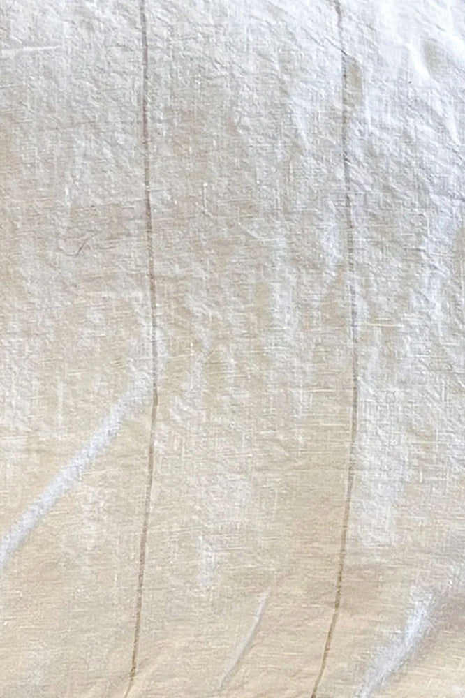 Loungewear Linen Slip - Off White & Nutmeg Fine Stripe