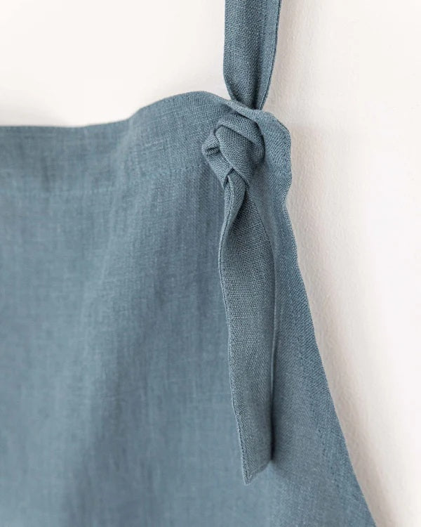 Men's Linen Apron - Grey Blue