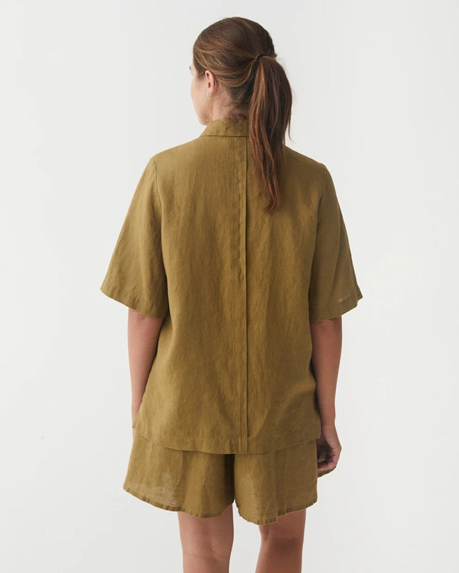 Linen LOIRE in Khaki green