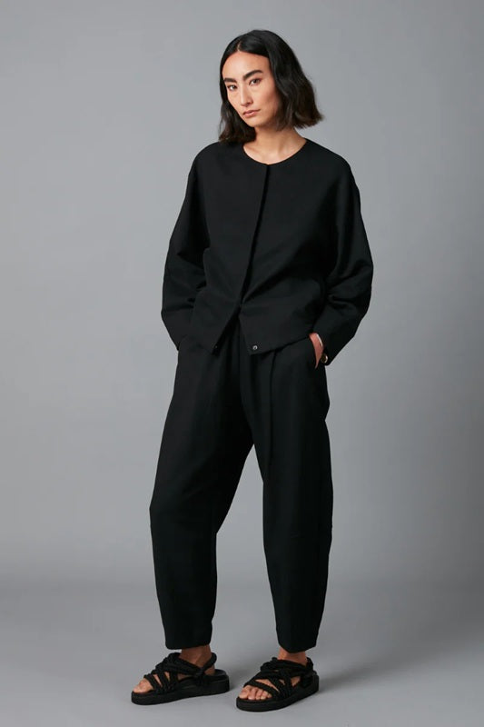 Linen Blend Jacket - Black