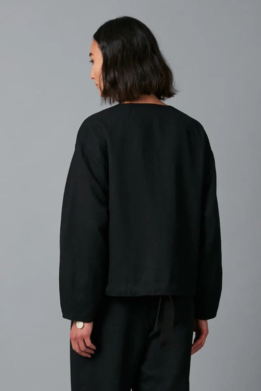 Linen Blend Jacket - Black