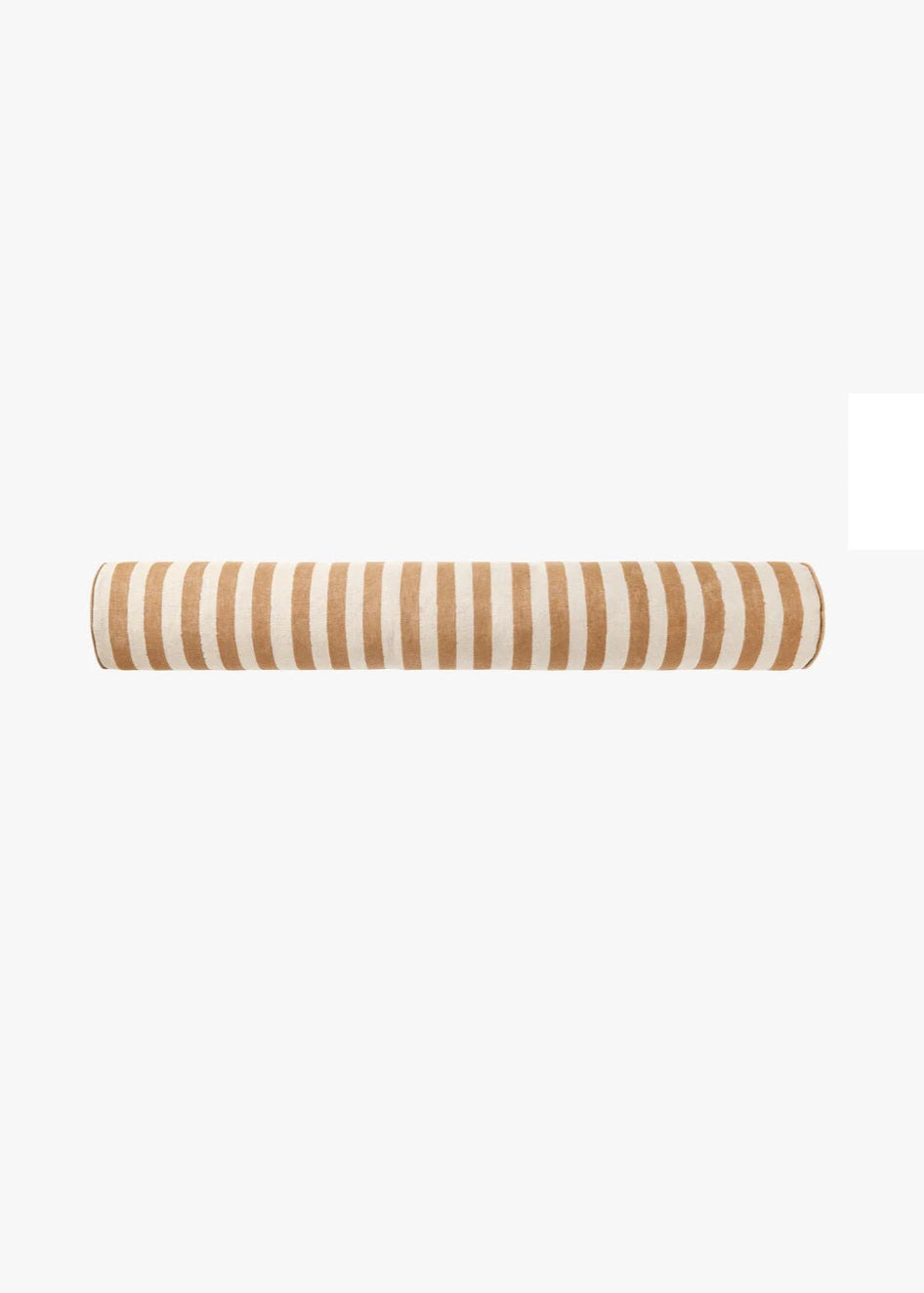 Striped cylindrical object on a white background