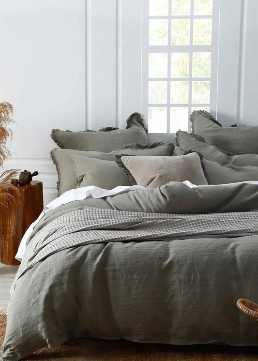 Linen Duvet Cover Set | Olive