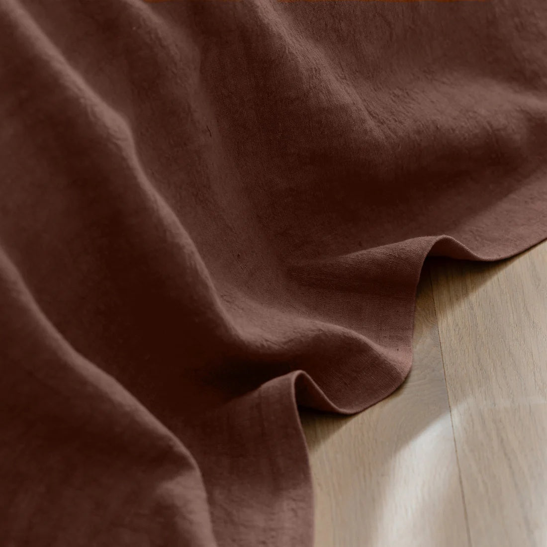 Luca Linen Bed Cover - Clay