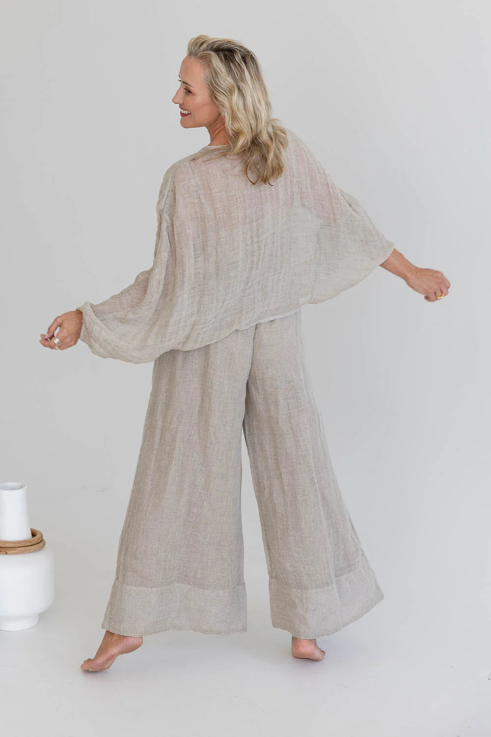 Gauze Linen Pants | Natural