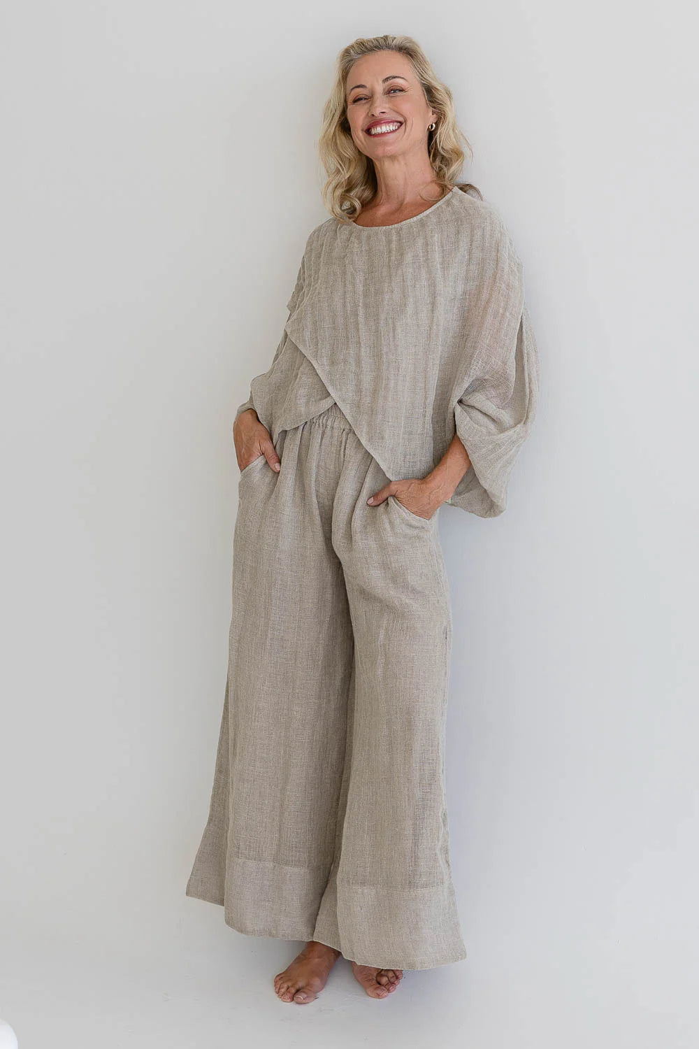 Gauze Linen Pants | Natural