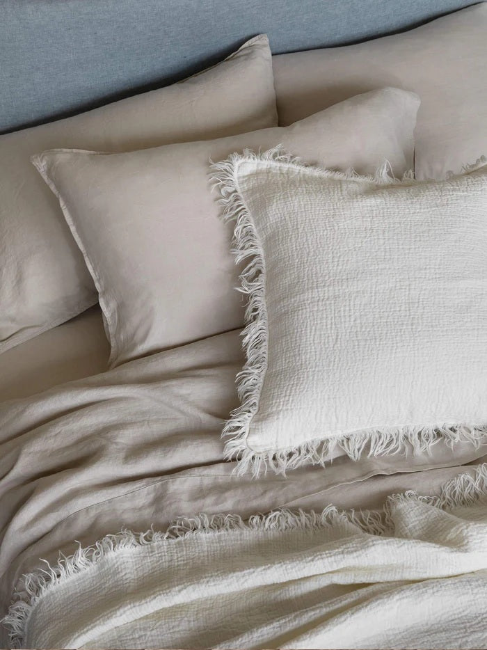 Pure Linen Throw |  Chalk