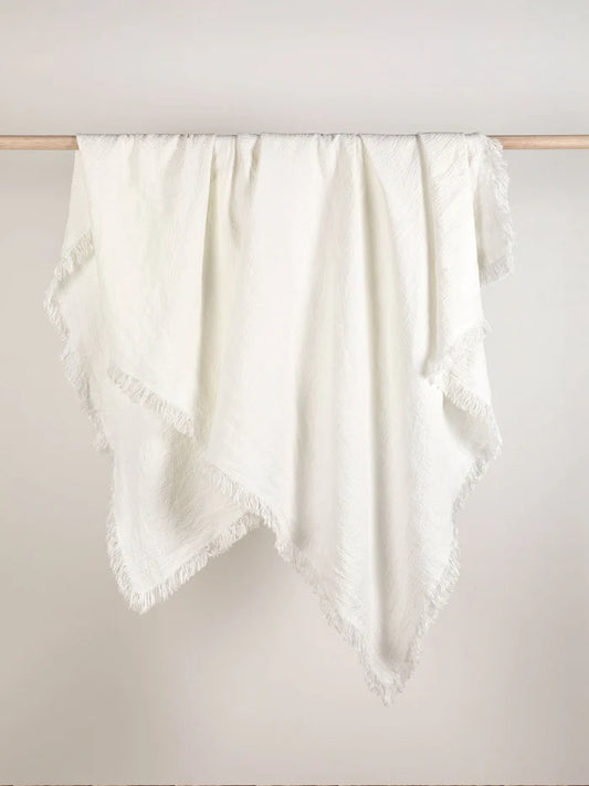 Pure Linen Throw | Chalk