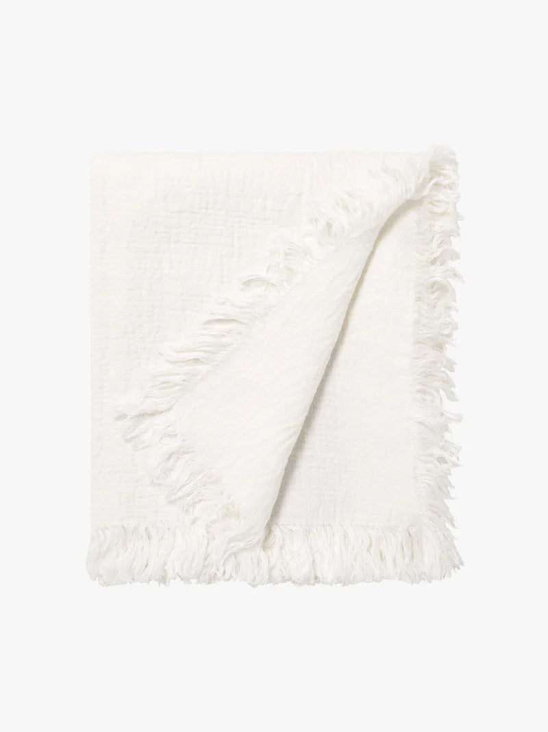 Pure Linen Throw |  Chalk