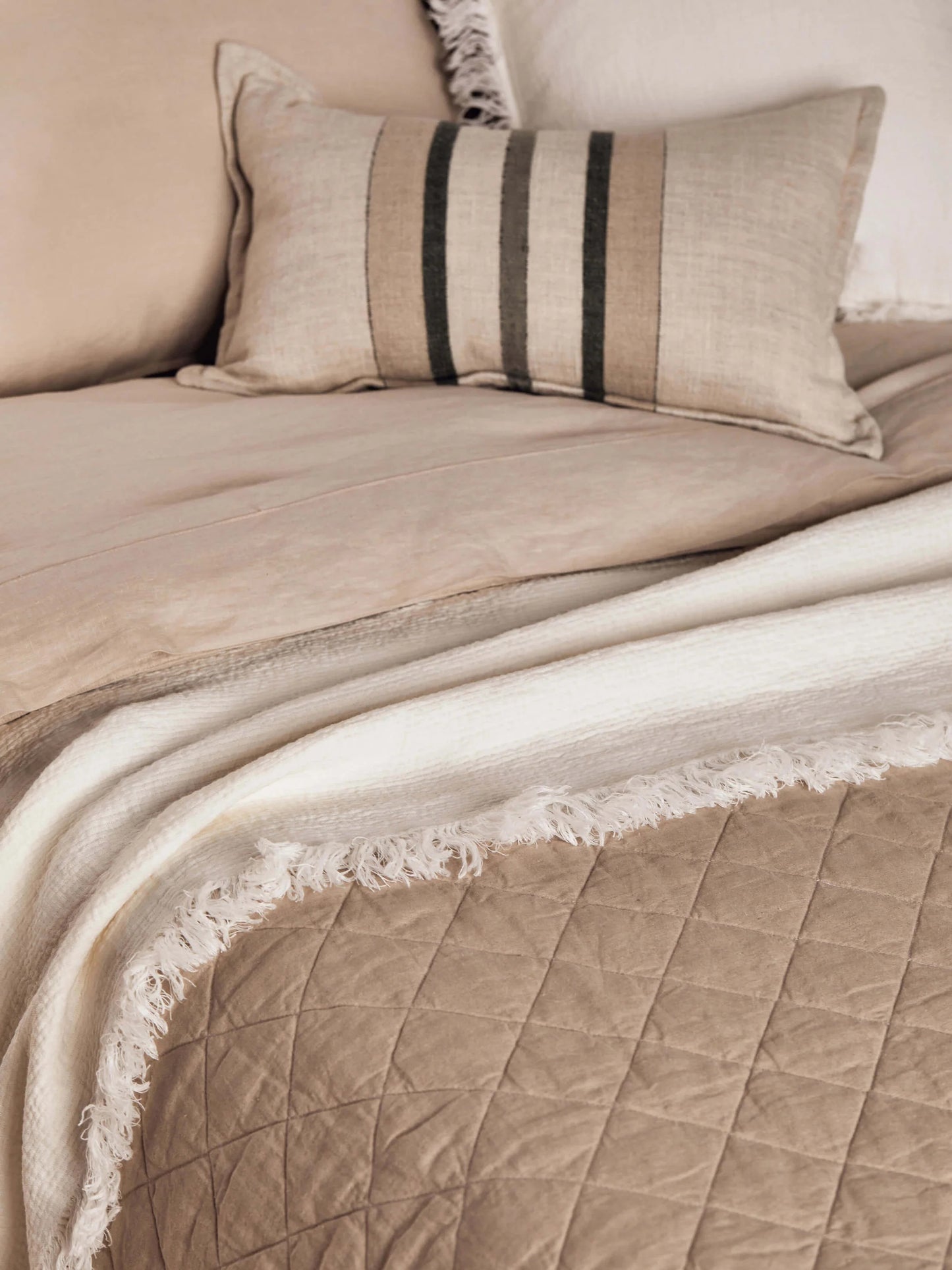 Pure Linen Throw |  Chalk
