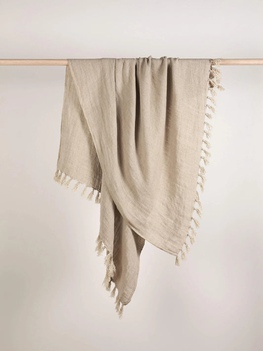 Heavy Linen Throw | Oatmeal