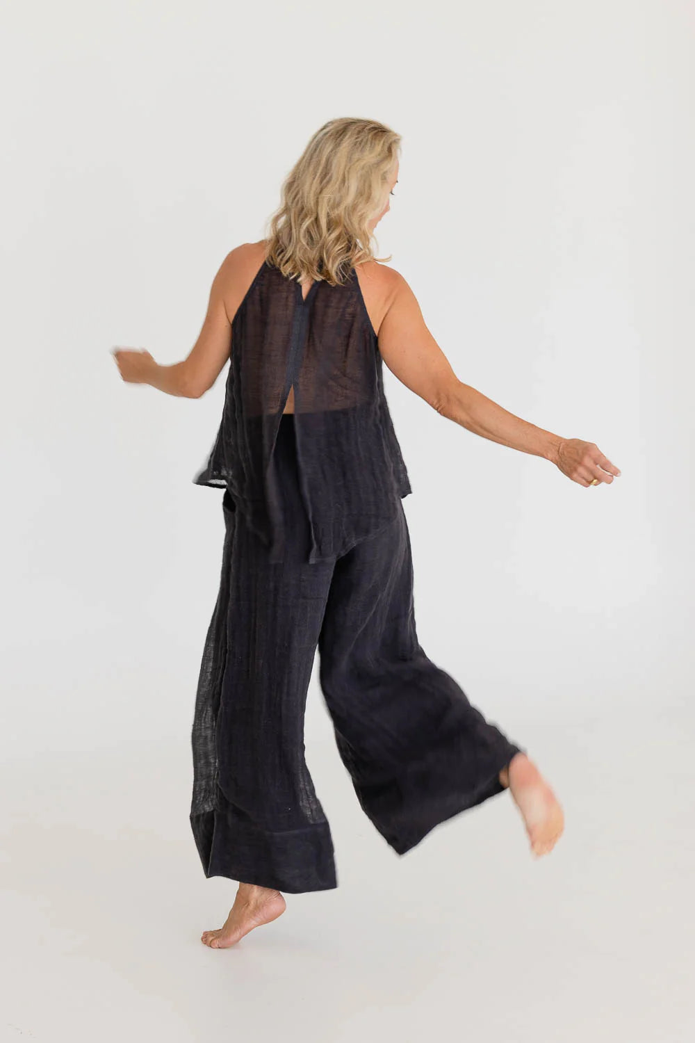 Gauze Linen Pants | Midnight