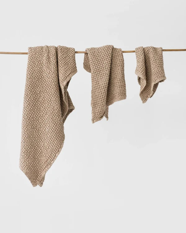 Linen Waffle Towel set | Latte