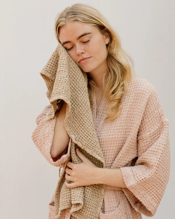 Linen Waffle Towel set | Latte